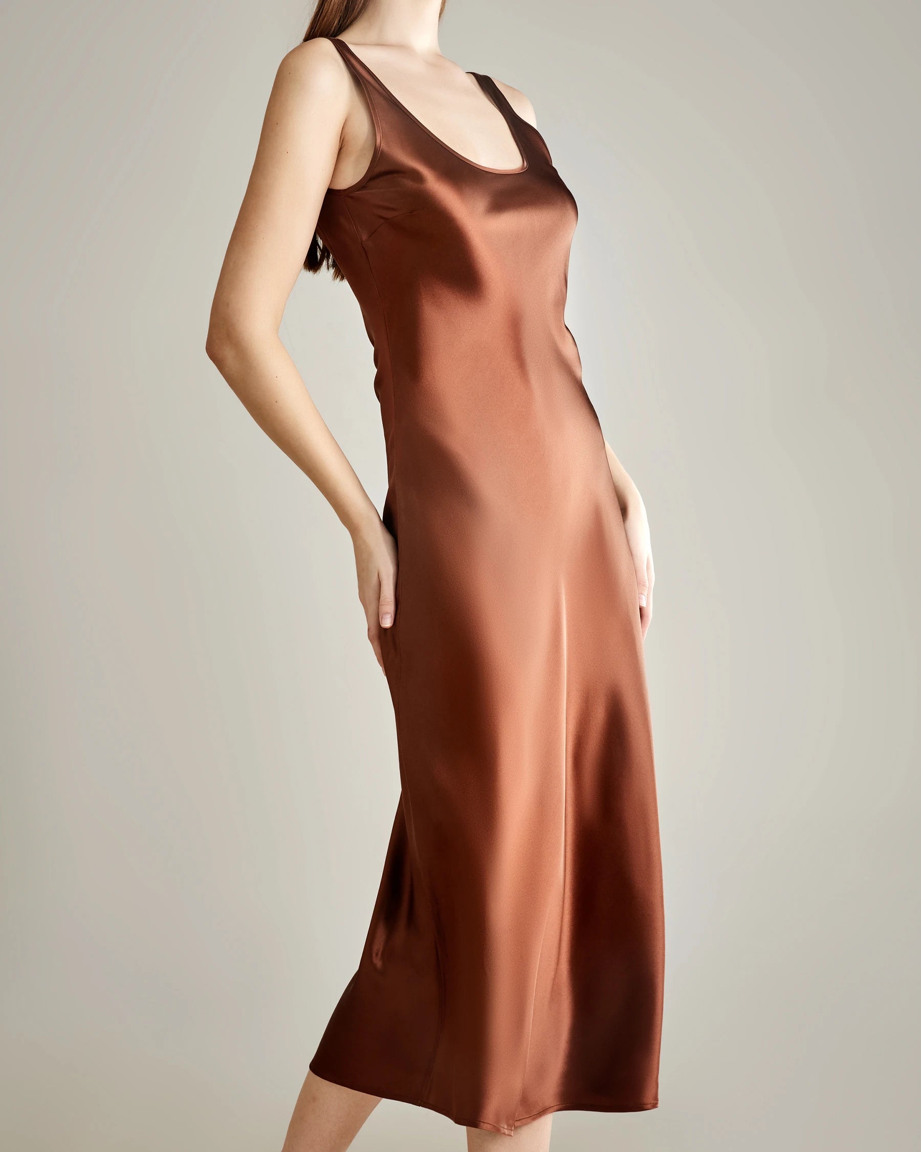 Scoop Neck Midi Silk Slip Dress Scoop Neck Midi Silk Slip Dress