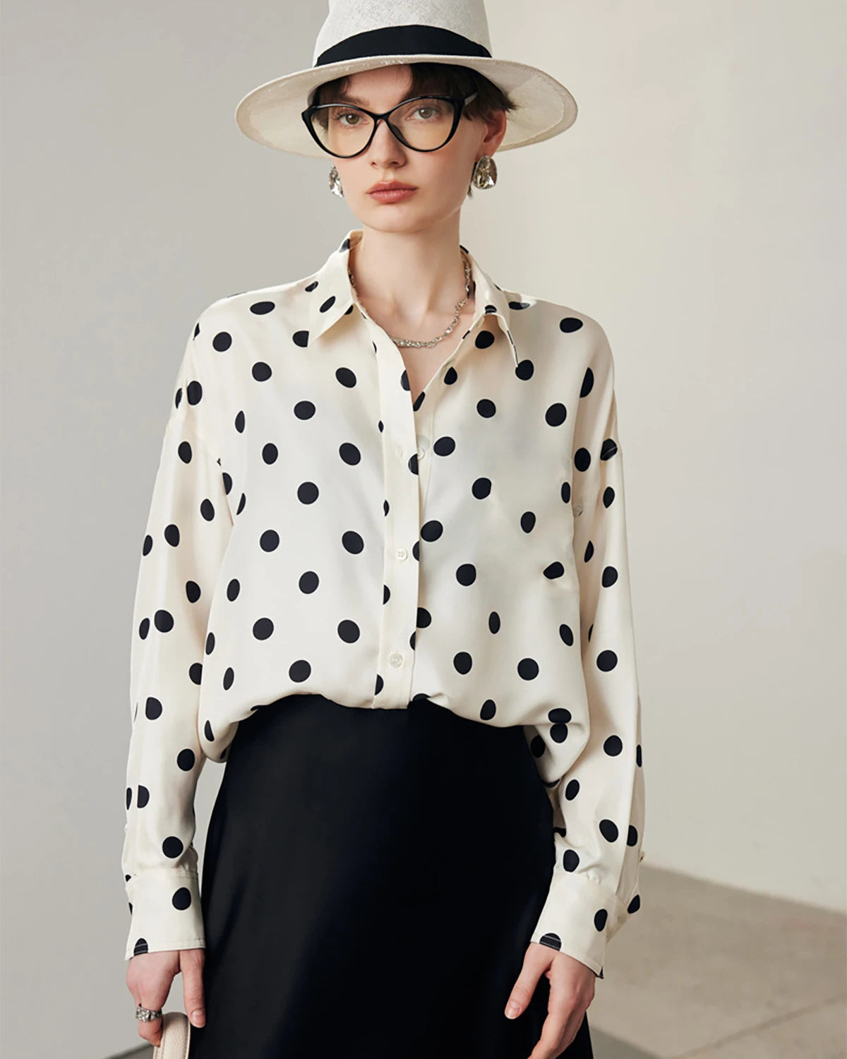 Polka Dot Silk Blouse