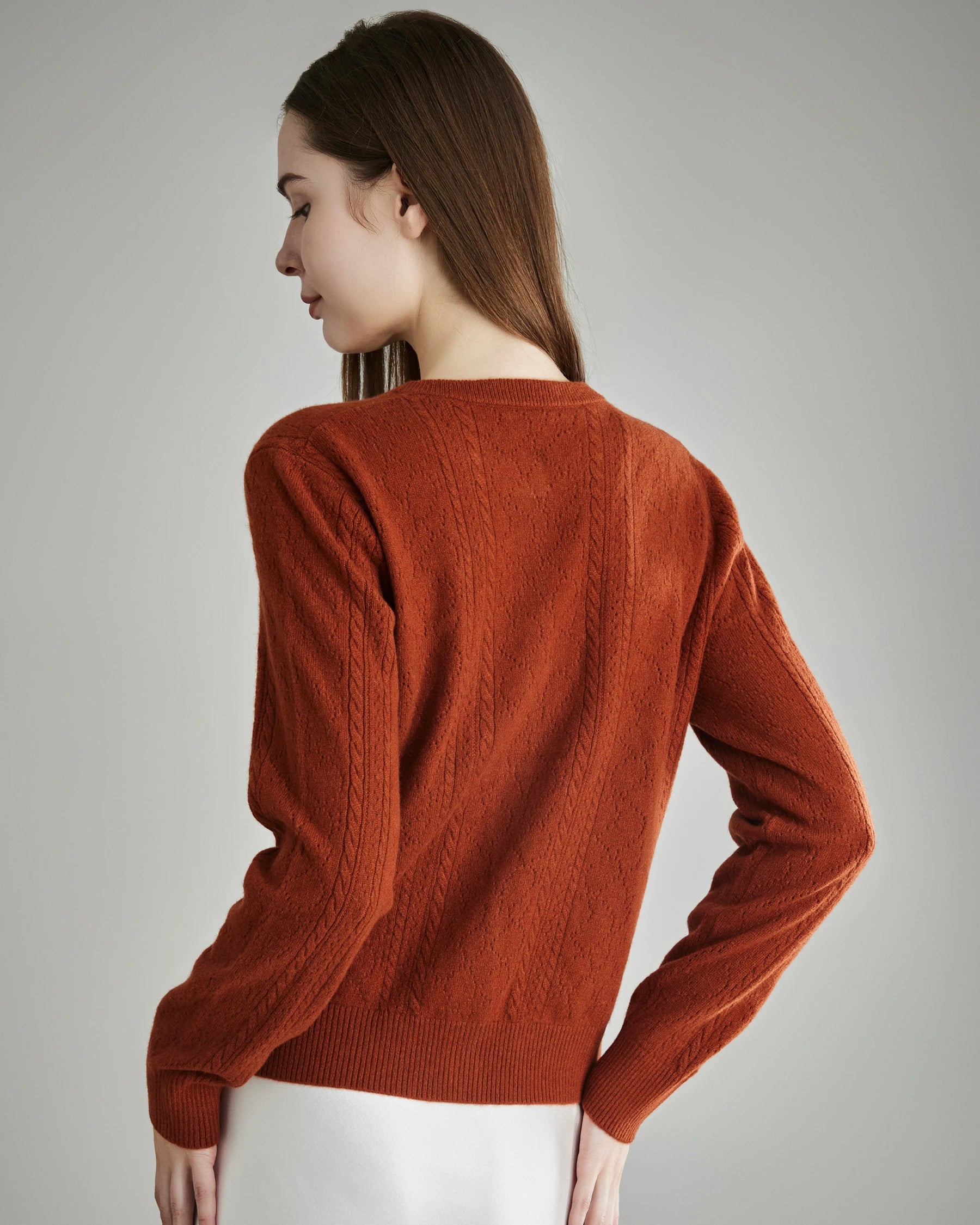 Women's Cable Knit Cashmere Cardigan