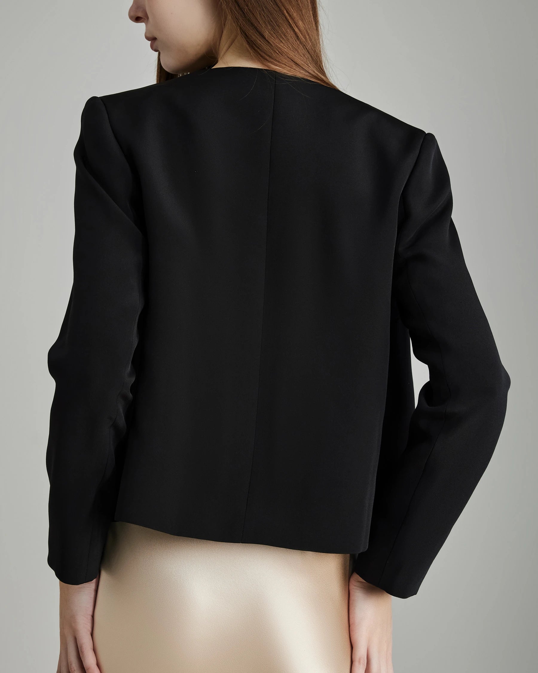 40 Momme Open Front Silk Blazer 40 Momme Open Front Silk Blazer