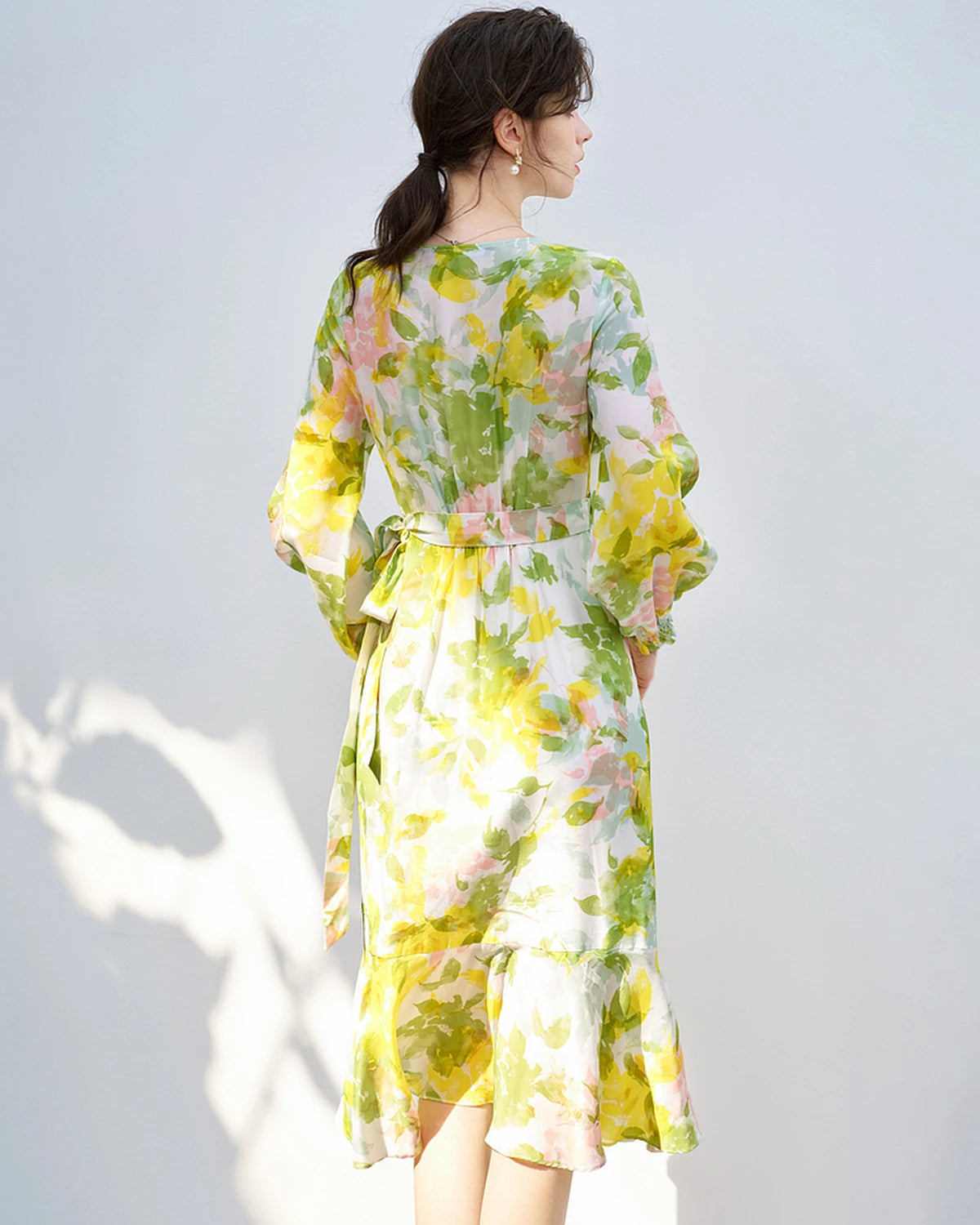 Floral Print Silk Dress Floral Print Silk Dress