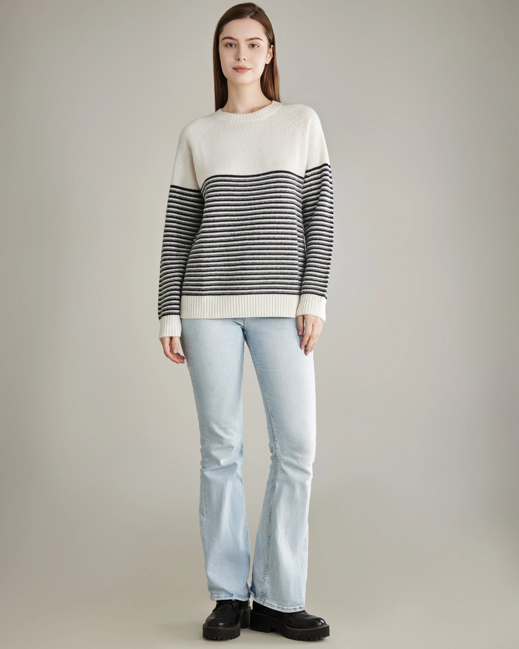 Striped Crewneck Cashmere Sweater Striped Crewneck Cashmere Sweater