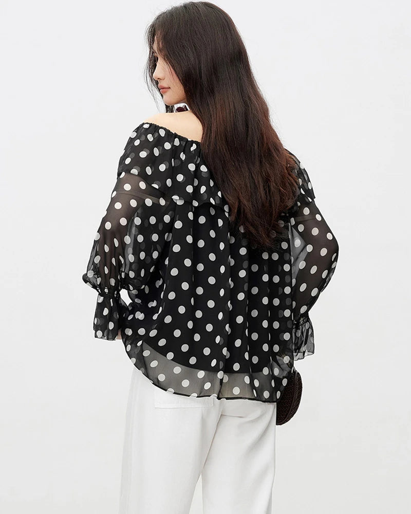 Off the Shoulder Silk Georgette Blouse