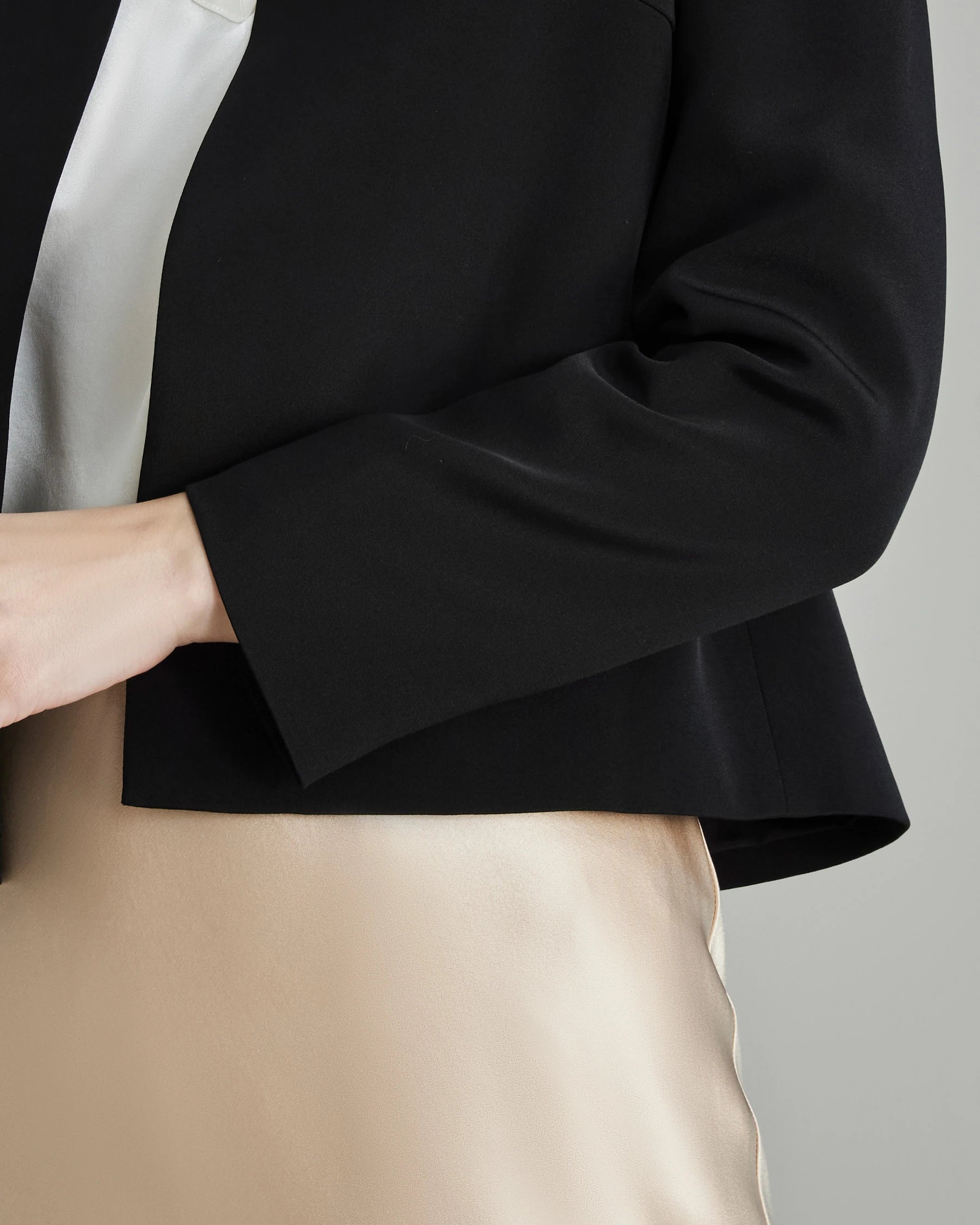 40 Momme Open Front Silk Blazer 40 Momme Open Front Silk Blazer