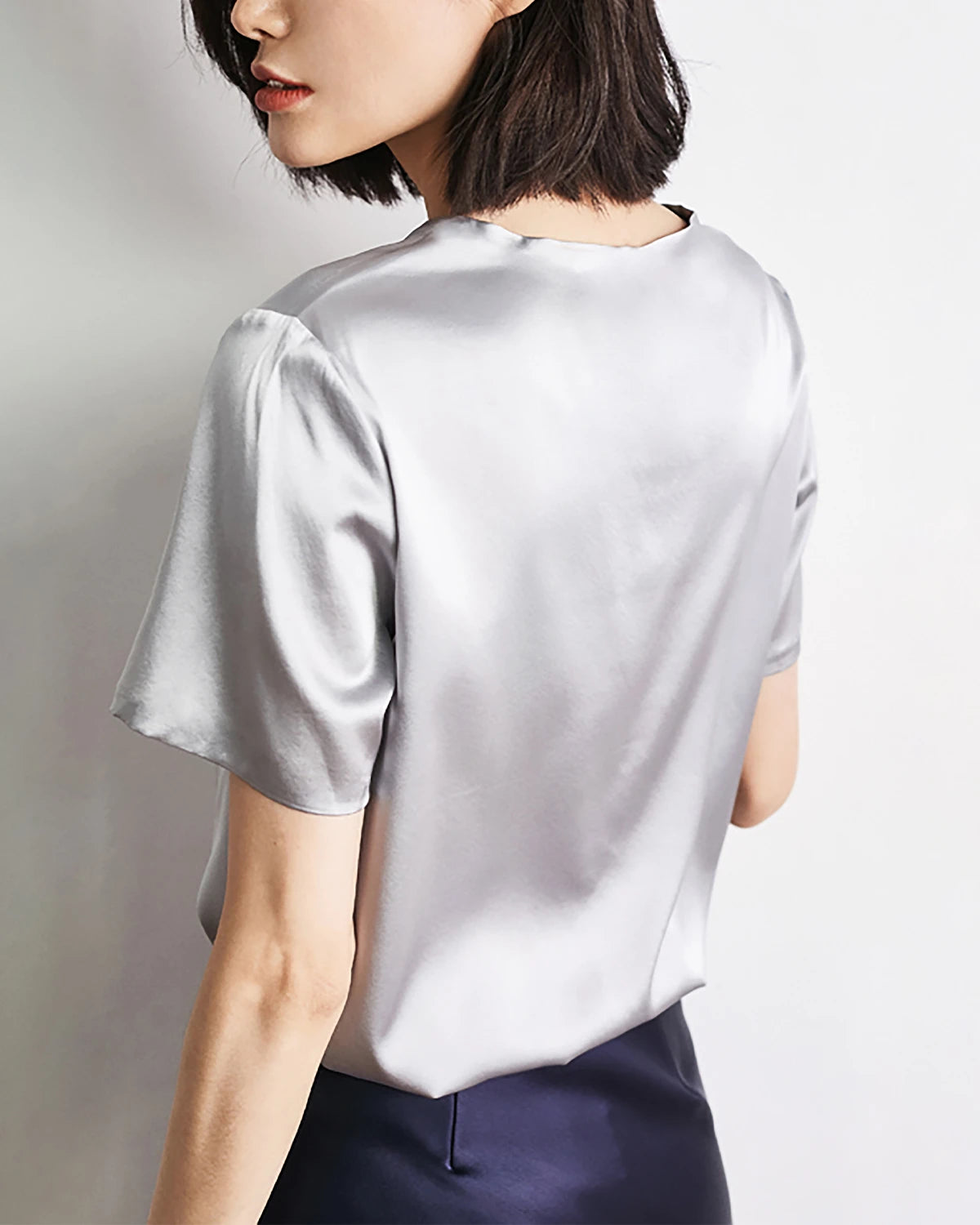 Women's Short Sleeve Silk Blouse