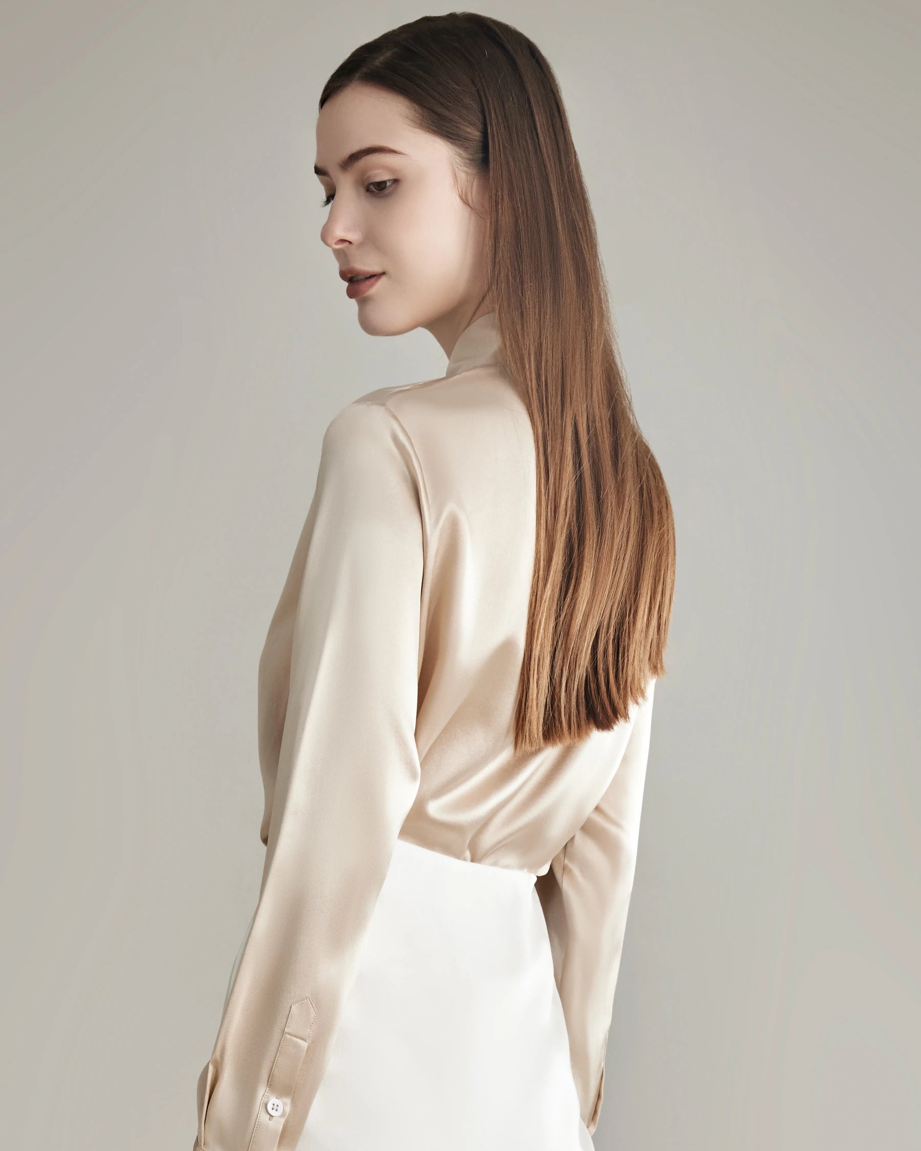 Elegant Silk Bow Tie Blouse