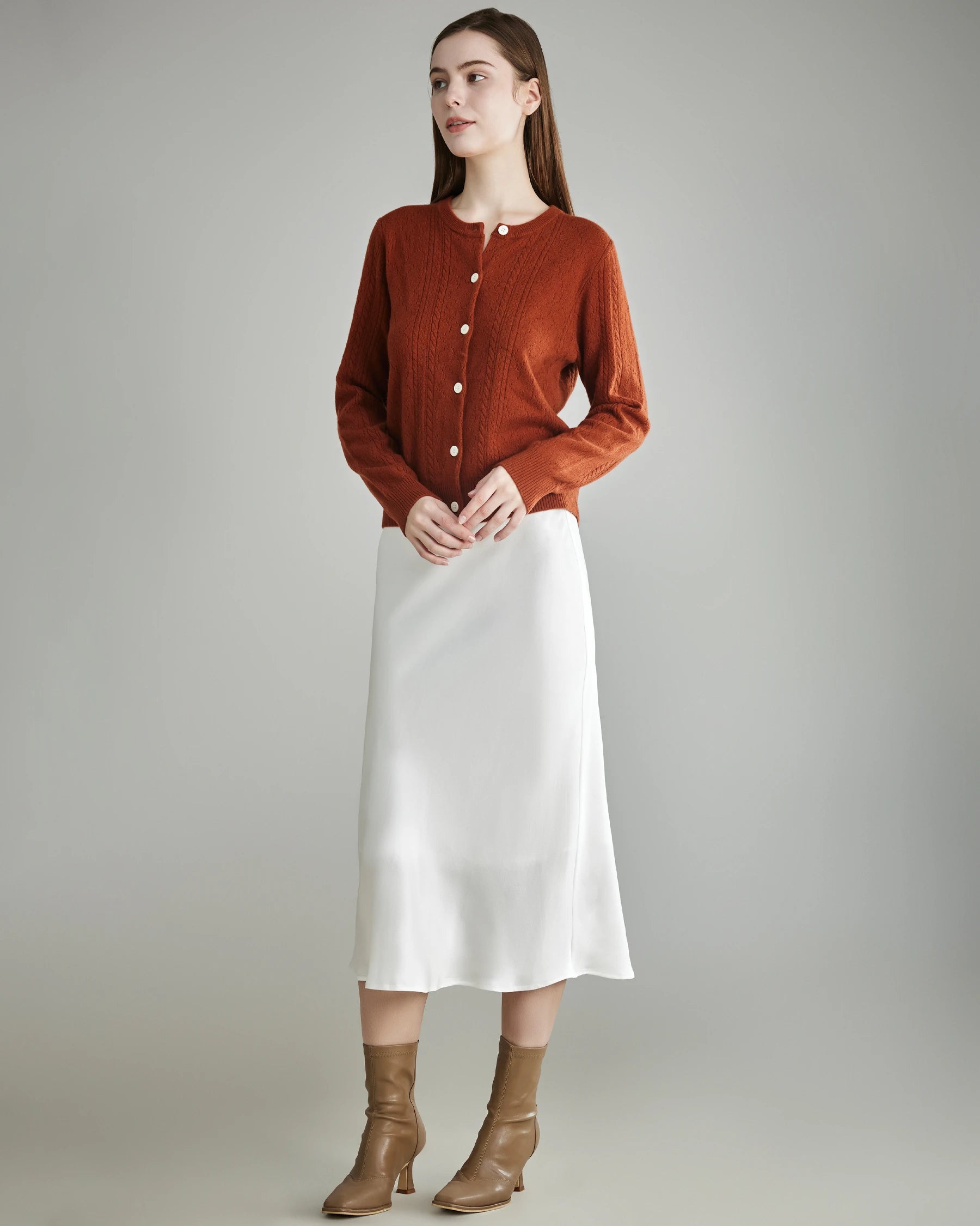 Women's Cable Knit Cashmere Cardigan