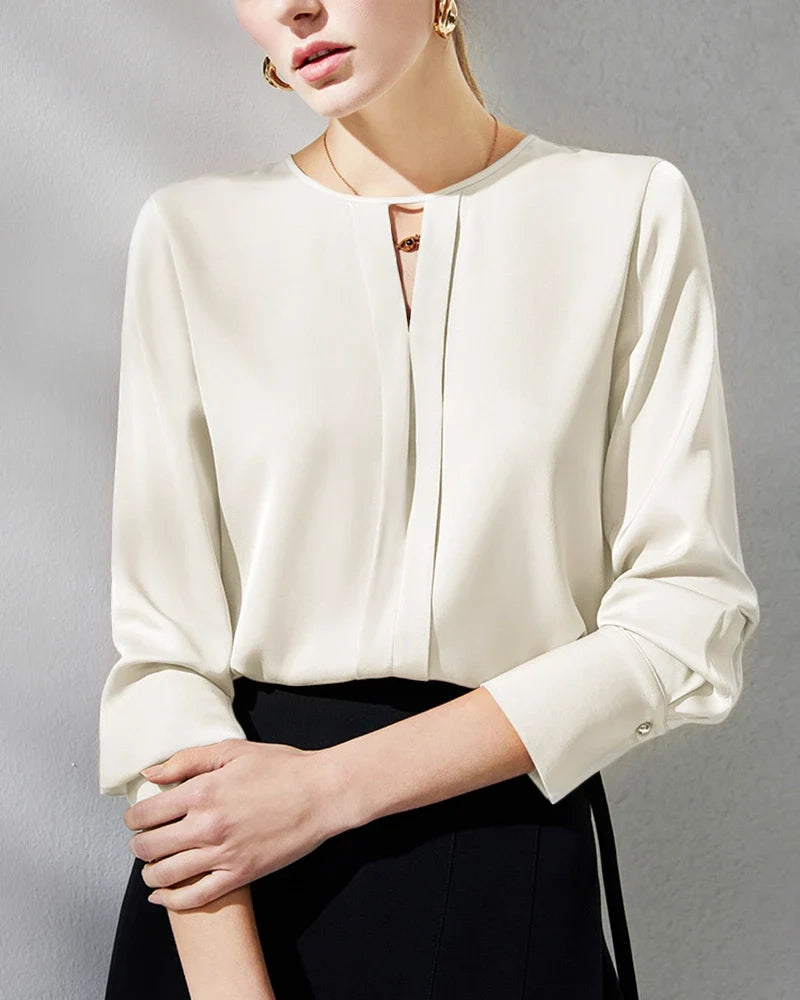 Women's Silk Blouse with Slit