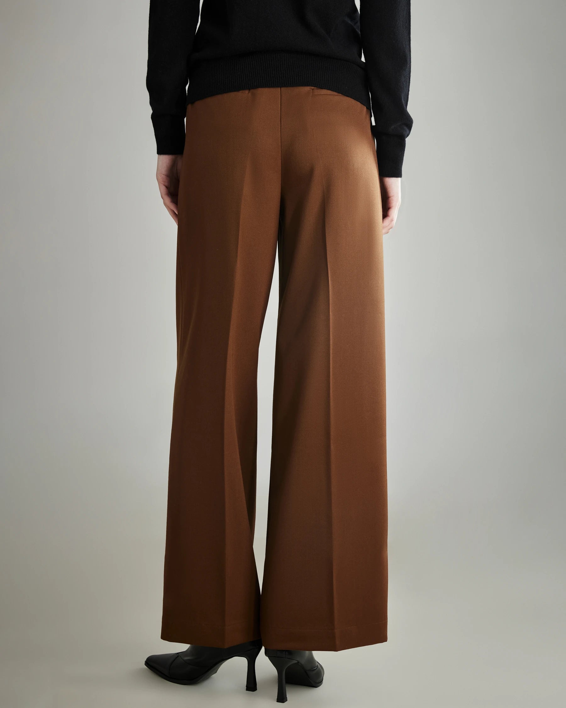 Women's Pleated Wool Wide Leg Pants