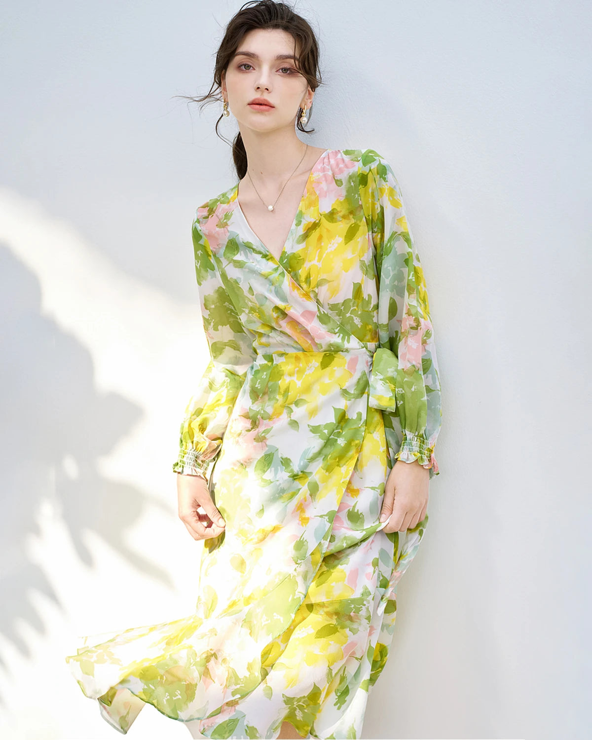 Floral Print Silk Dress Floral Print Silk Dress