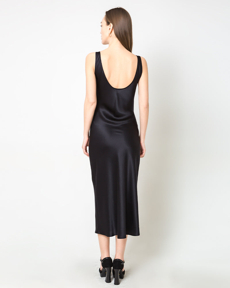 Scoop Neck Midi Silk Slip Dress Scoop Neck Midi Silk Slip Dress