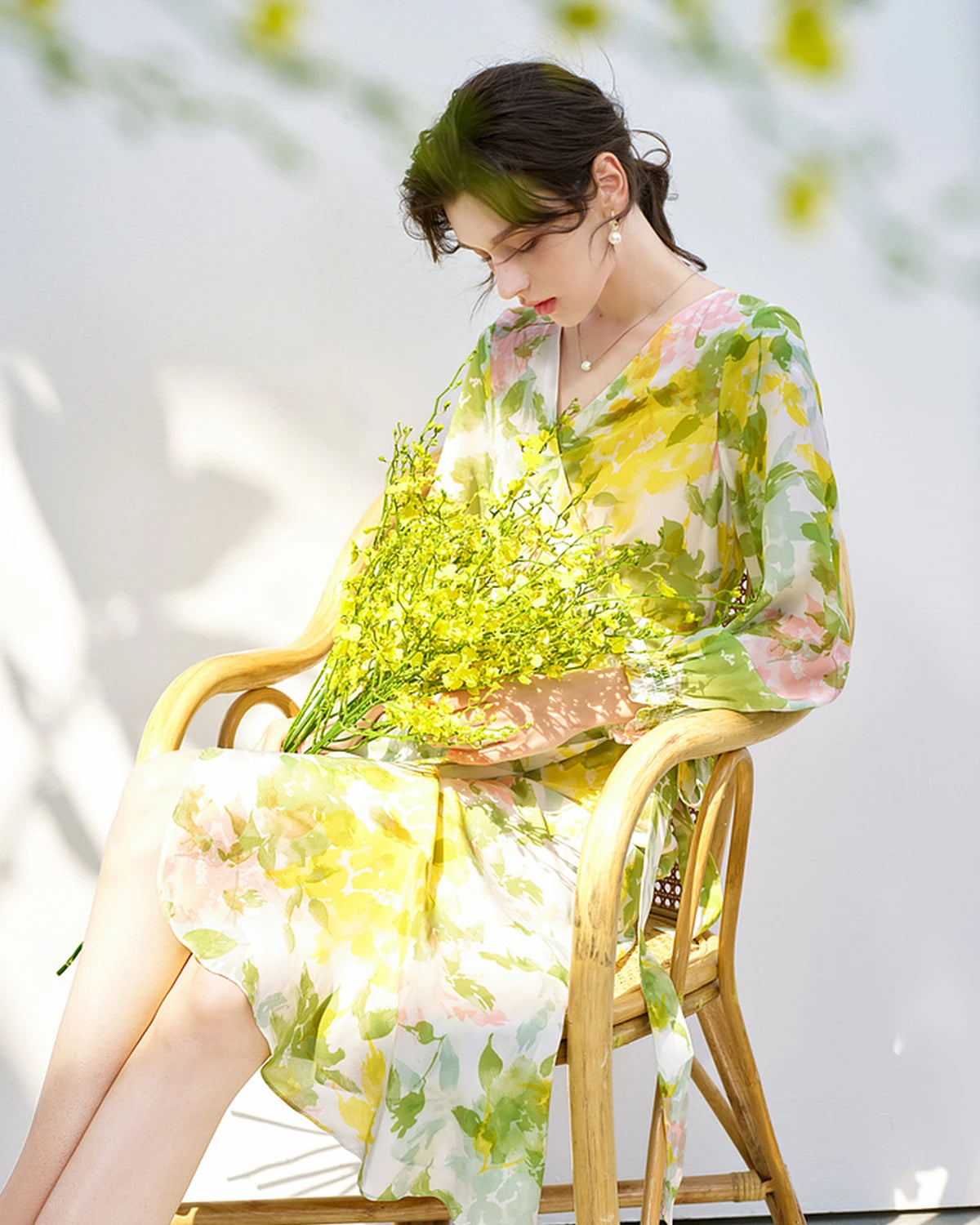 Floral Print Silk Dress Floral Print Silk Dress